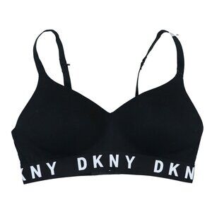 DKNY Cozy Boyfriend Wire-free Logo Band Bralette Women's Push-Up Bra XL NWT